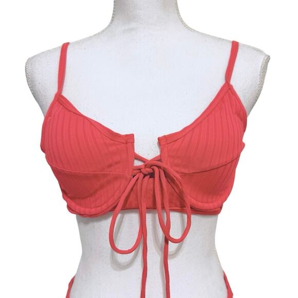 Sand & Bliss Swimwear Bikini Top & Bottom Size Medium Vermillion Orange - Picture 3 of 12